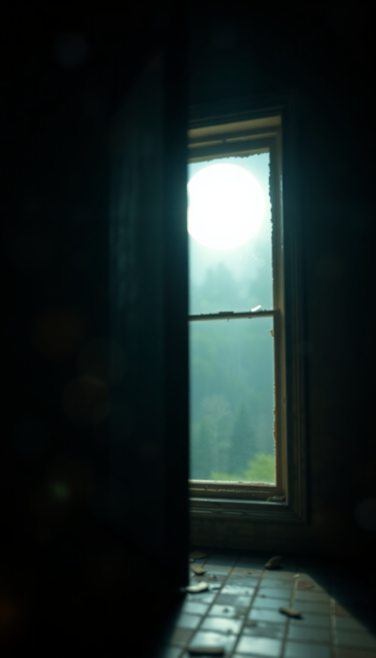 Beautiful Abandoned Mansion Moonlight Through Photorealistic Wallpaper