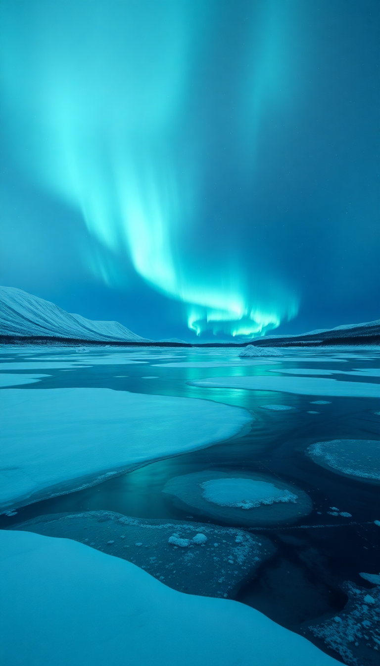 Raw Winter Northern Lights Over Photorealistic Wallpaper