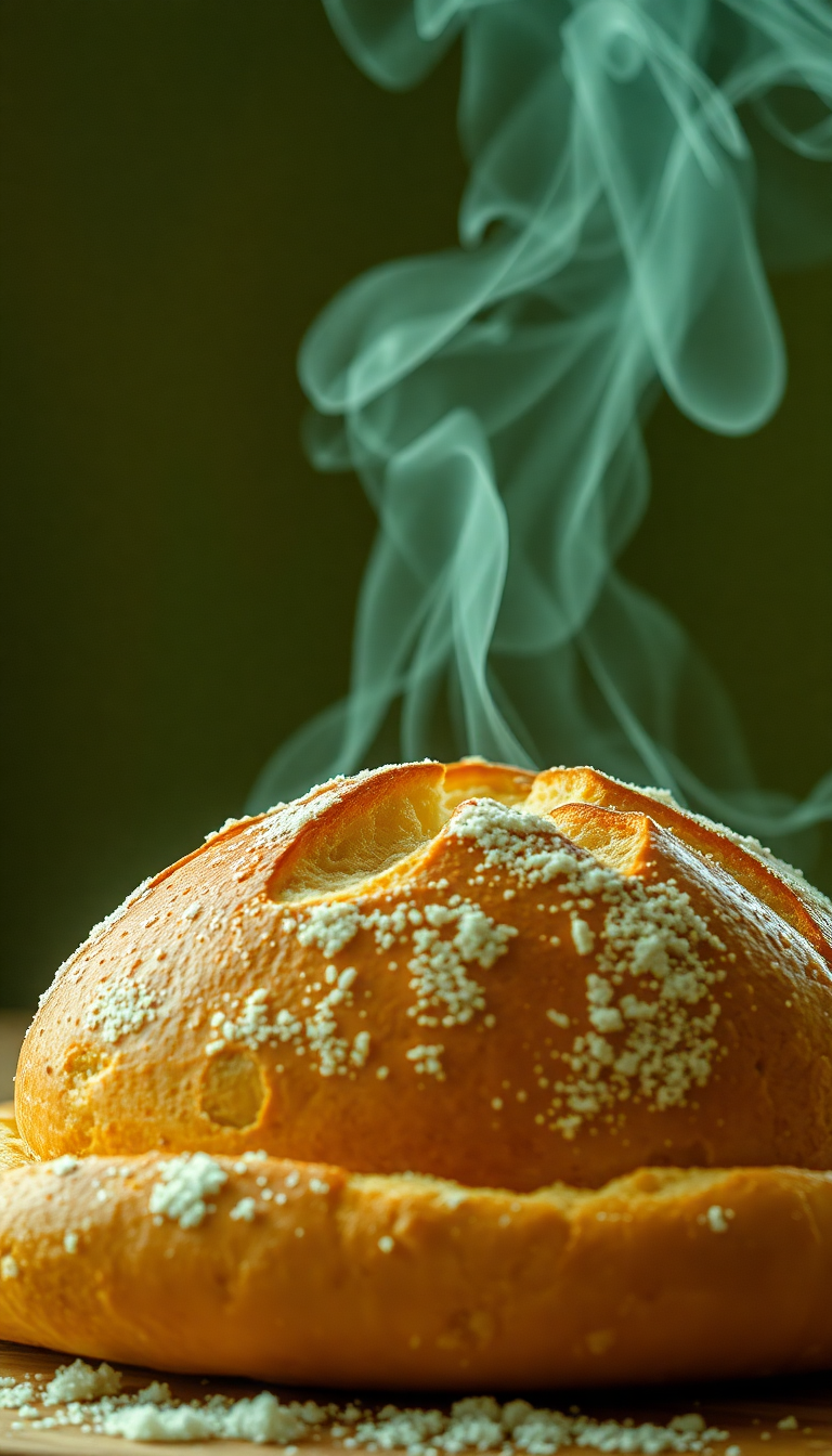 Beautiful Bread Fresh Baked Steam Photorealistic Wallpaper