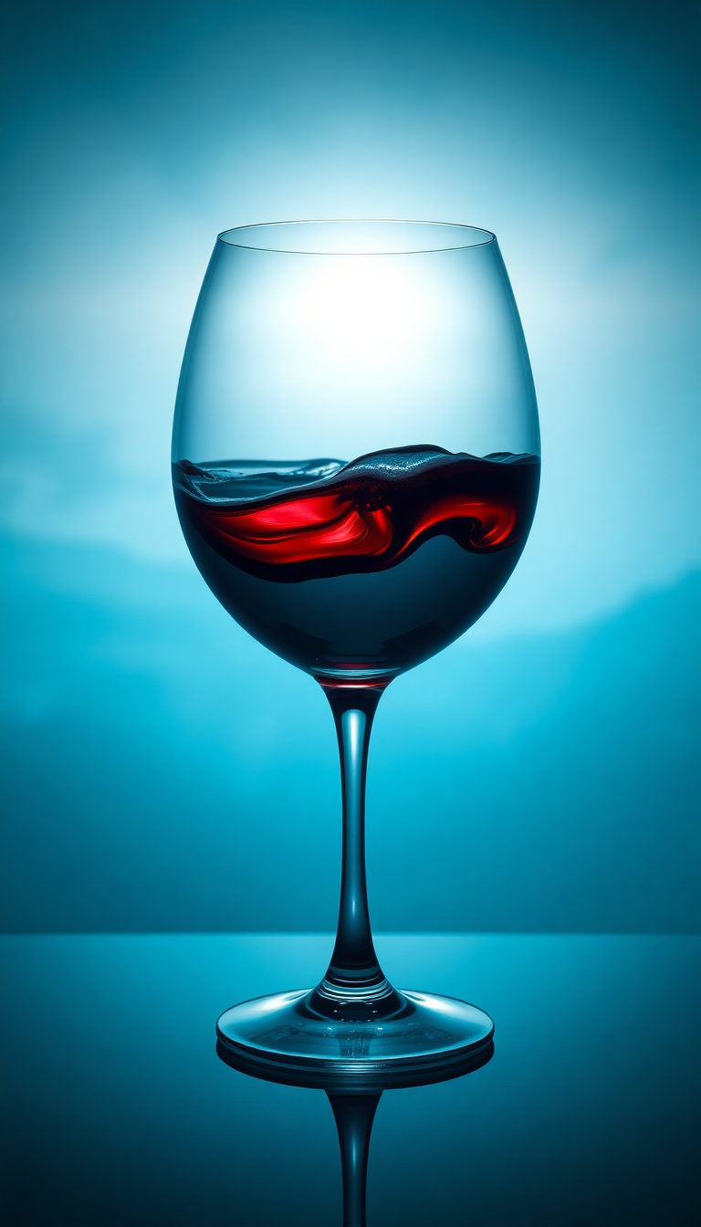 Delicate Wine Glass Swirl Burgundy Photorealistic Wallpaper