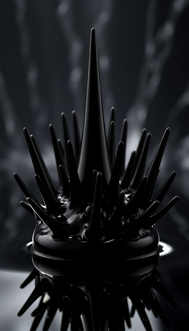 Sculpture Mysterious Glossy Backlit Black Digital art Wallpaper