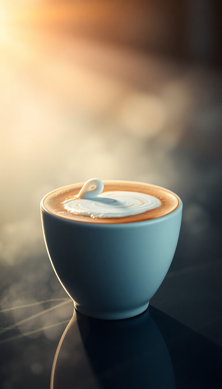 Wild Perfect Latte Art Swan Photorealistic Wallpaper
