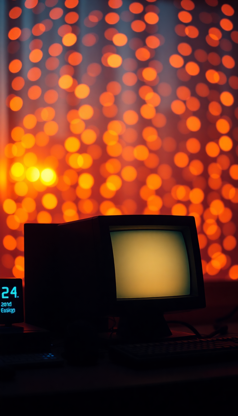 Crisp Retro Computer Setup 90s Photorealistic Wallpaper