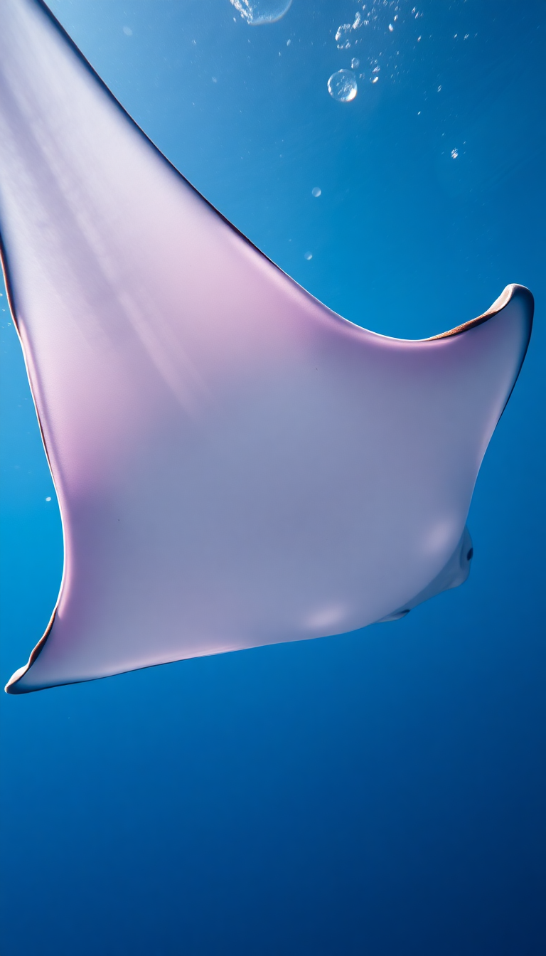 Dreamy Manta Ray Gliding Graceful Photorealistic Wallpaper