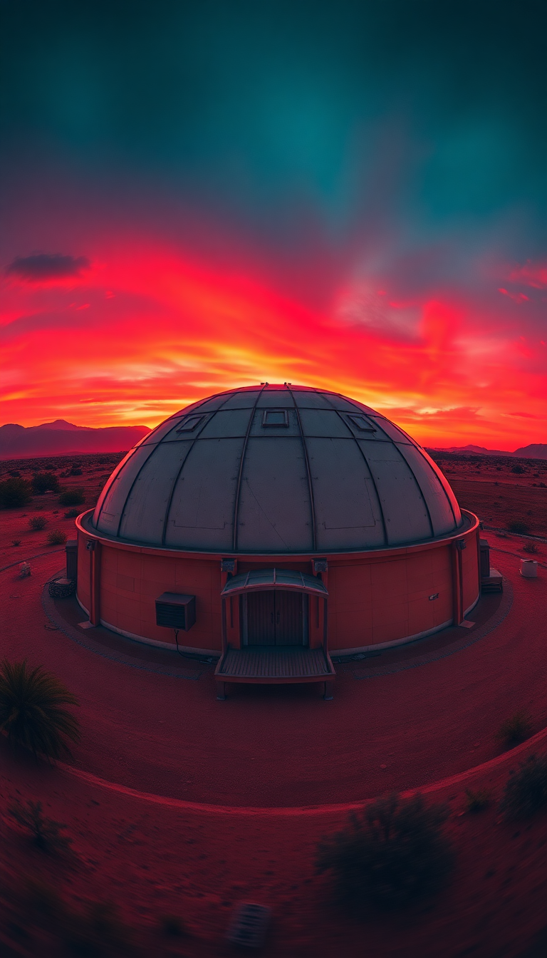 Pristine Mars Colony Dome Sunset Digital art Wallpaper