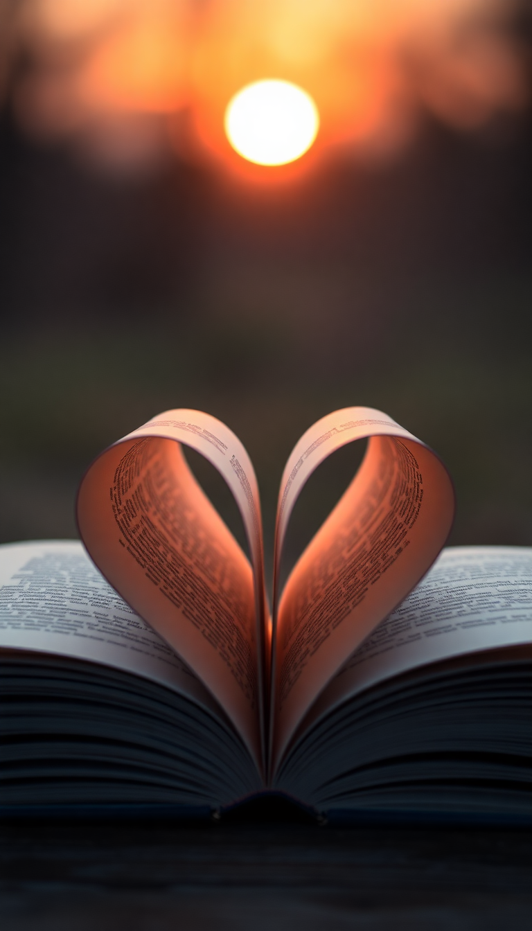 Intense Book Pages Heart Shape Aesthetic Wallpaper