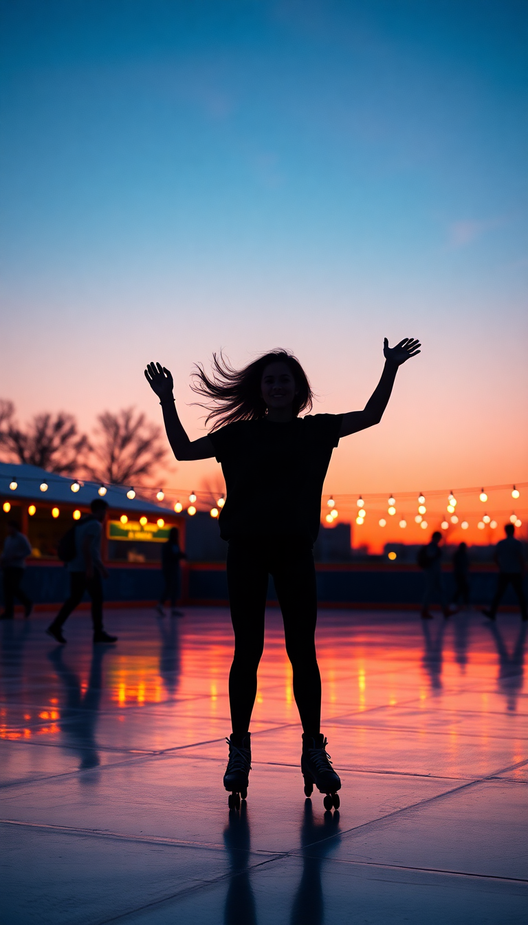 Crisp Roller Skating Rink 80s Photorealistic Wallpaper