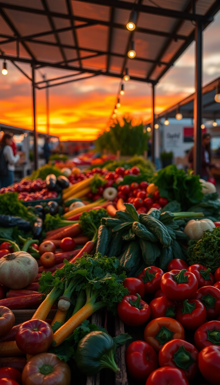Farmers Market Produce Colorful Vegetables Aesthetic Wallpaper