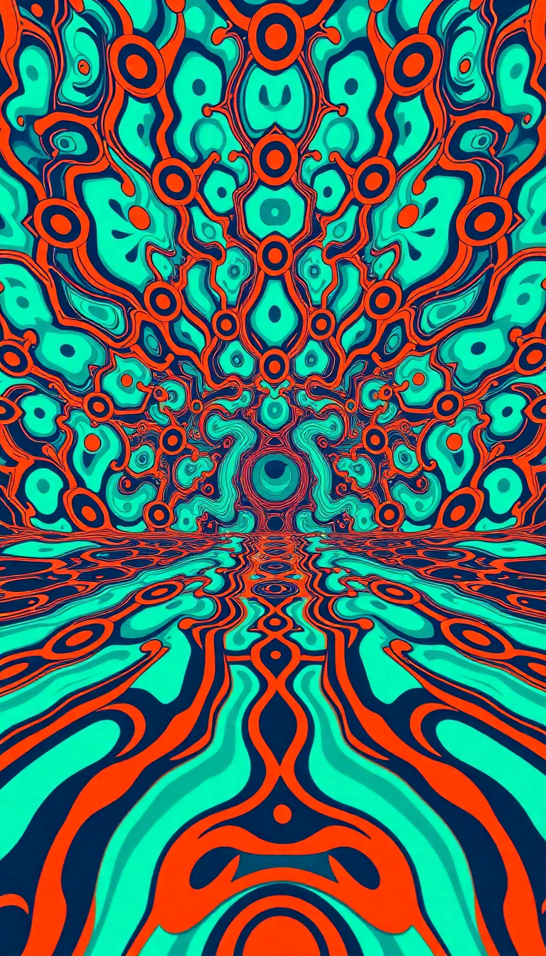 Psychedelic 60s Pattern Colorful Groovy Anime Wallpaper