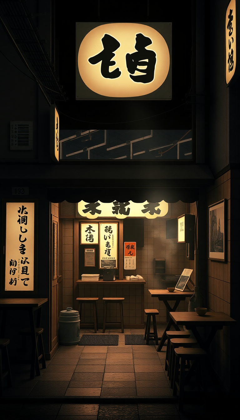 Exquisite Cozy Ramen Shop Night Anime Wallpaper