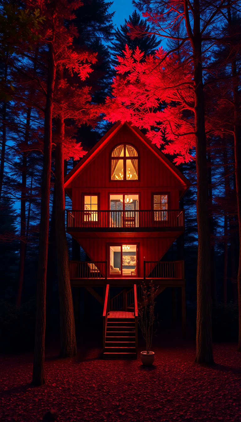 Mesmerizing Treehouse Luxury Modern Design Photorealistic Wallpaper