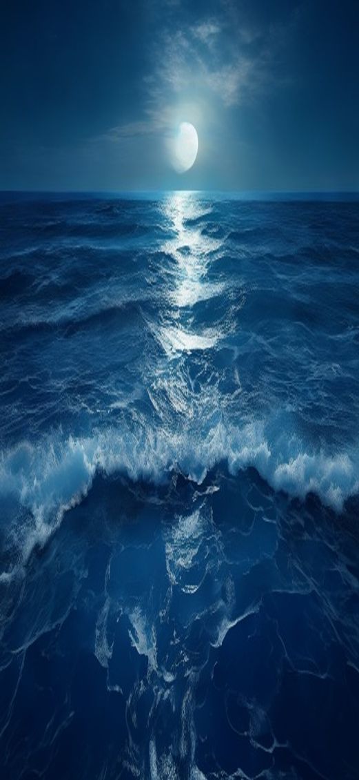 Radiant Ocean Waves Aerial View Photorealistic Wallpaper