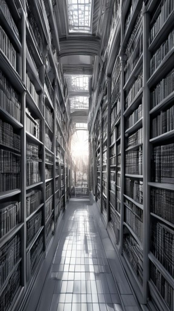 Ornate Infinite Library Impossible Architecture Photorealistic Wallpaper