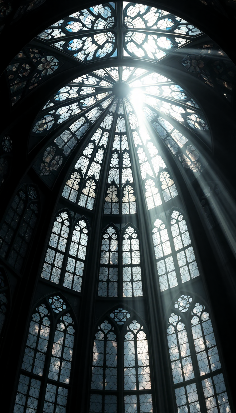 Retro Cathedral Ceiling Stained Glass Abstract Wallpaper