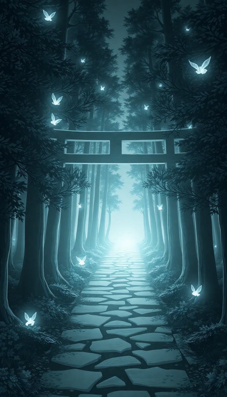Surreal Spirit Forest Glowing Creatures Anime Wallpaper