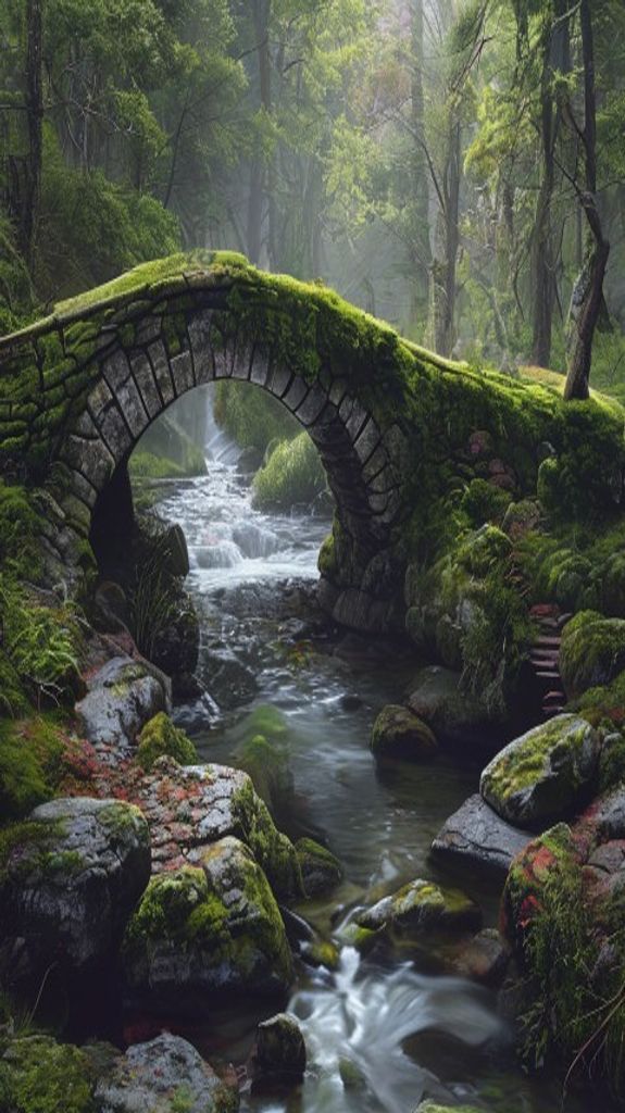 Primal Moss Covered Ancient Stone Aesthetic Wallpaper