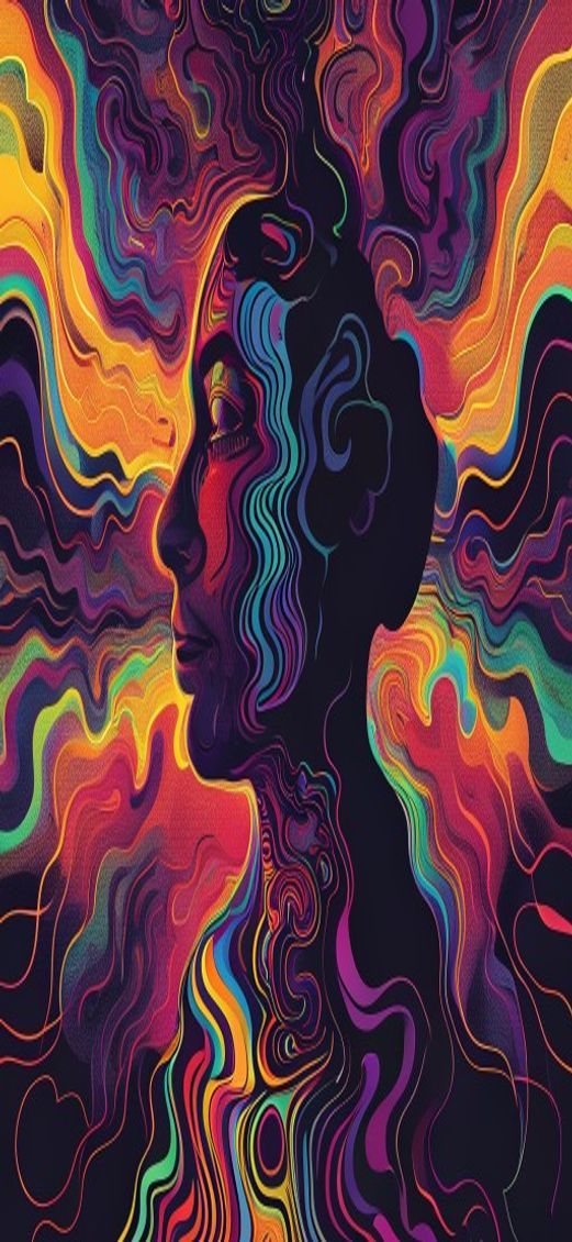 Lighting 60s Silhouette Ominous Groovy Digital art Wallpaper