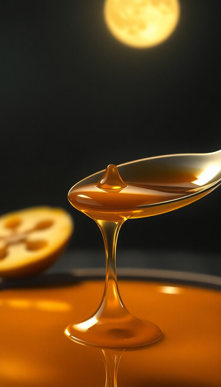 Honey Dripping From Spoon Golden Anime Wallpaper