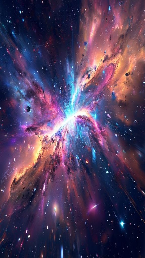 Tones Colliding Twilight Cosmic Explosion Digital art Wallpaper