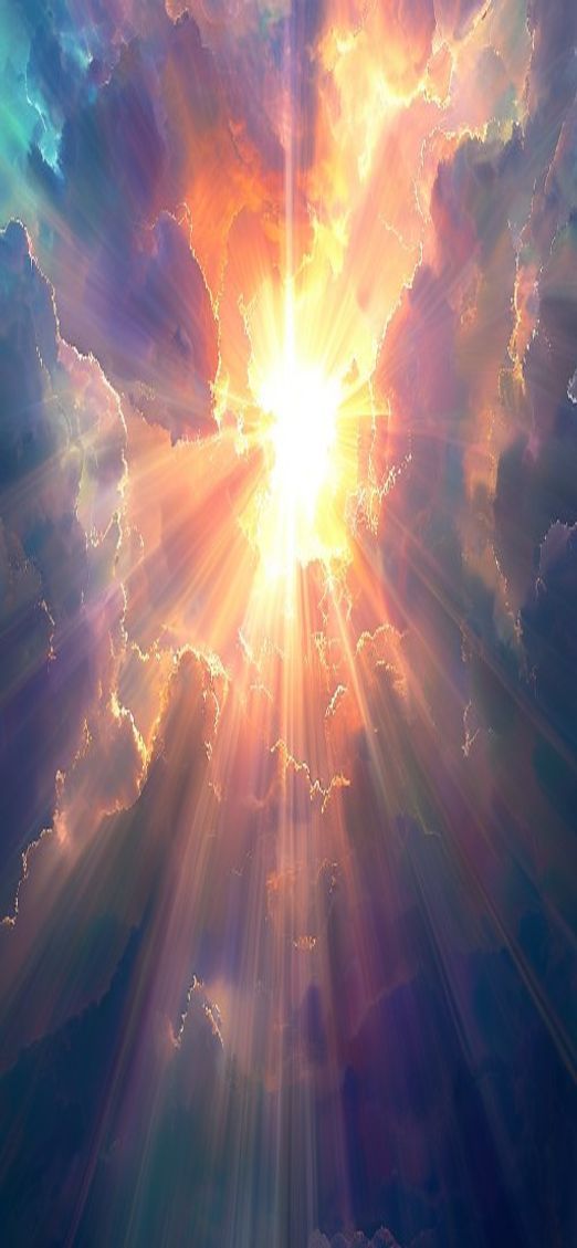 Glowing Sun Rays Through Storm Photorealistic Wallpaper