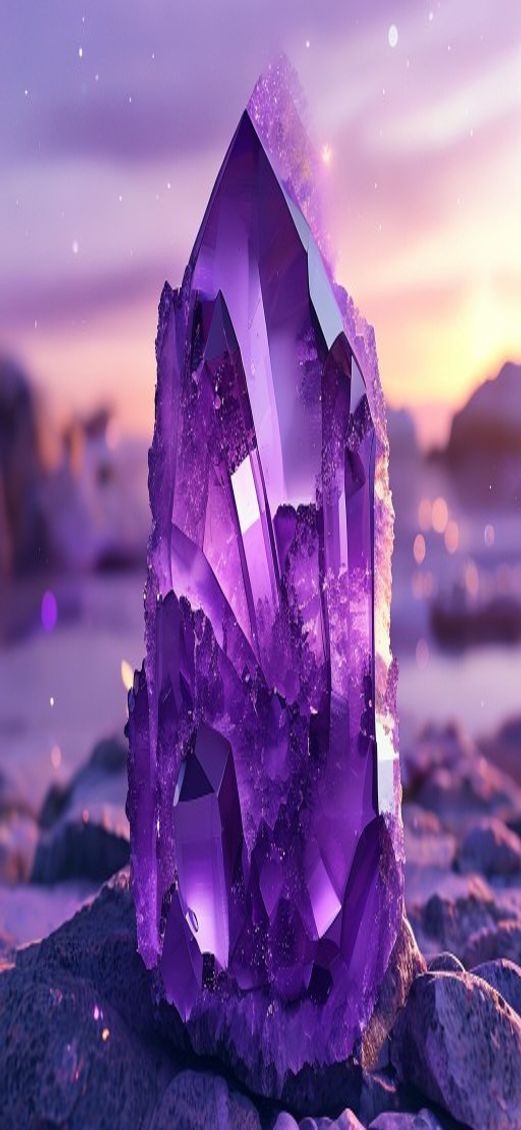 Dramatic Geode Crystal Interior Purple Photorealistic Wallpaper
