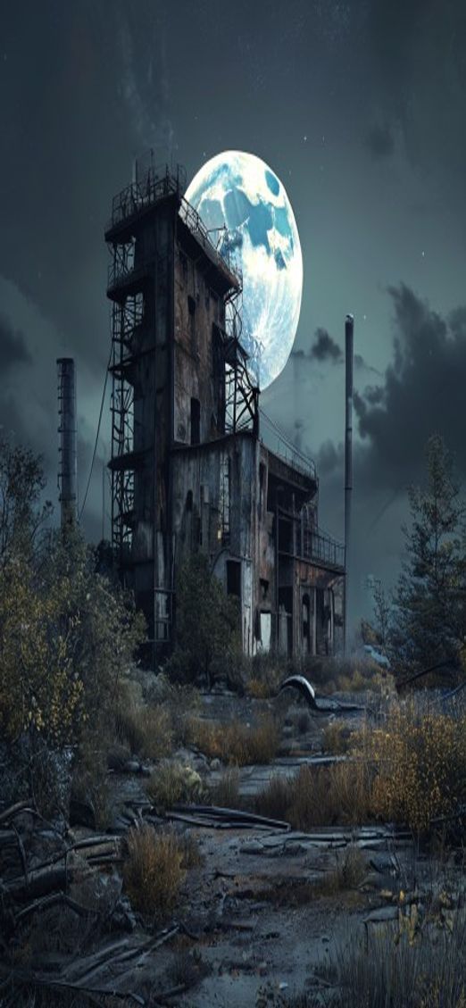 Deep Abandoned Factory Nature Reclaiming Photorealistic Wallpaper