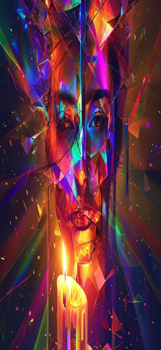 Premium Shattered Glass Prism Light Digital art Wallpaper