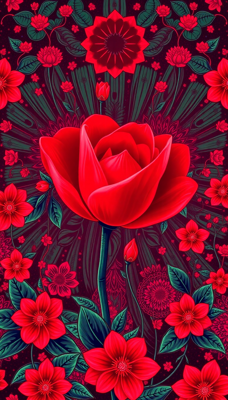 Splendid Psychedelic 60s Pattern Colorful Digital art Wallpaper