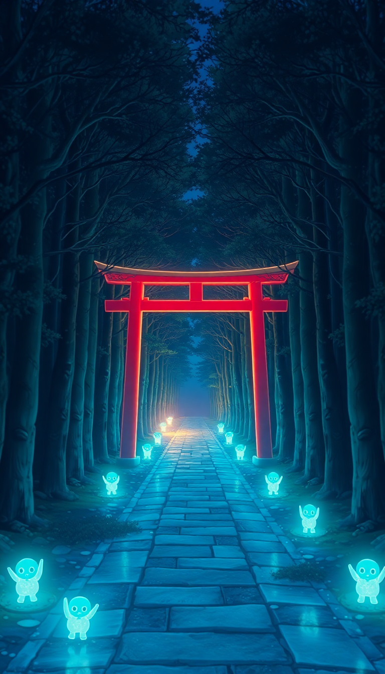 Sleek Spirit Forest Glowing Creatures Anime Wallpaper