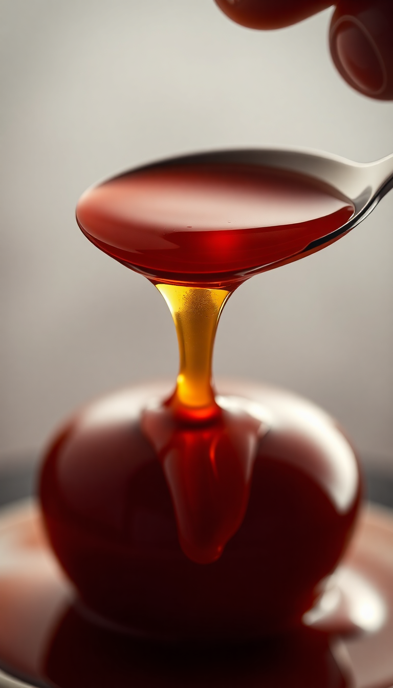 Rich Honey Dripping From Spoon Photorealistic Wallpaper