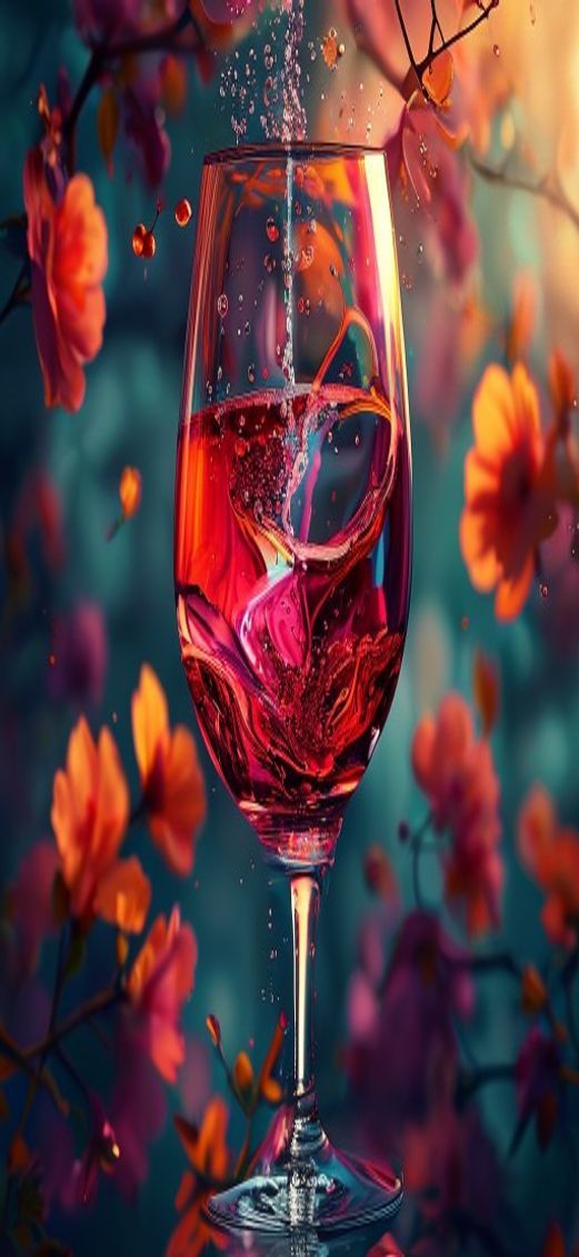 Rustic Wine Glass Swirl Burgundy Photorealistic Wallpaper