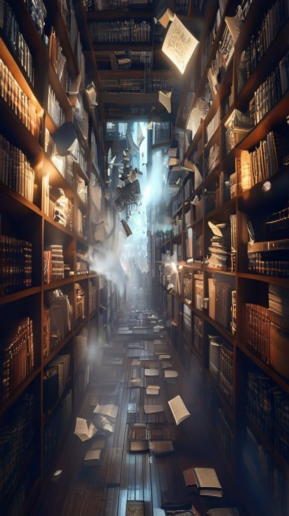 Silky Magical Library Infinite Bookshelves Anime Wallpaper