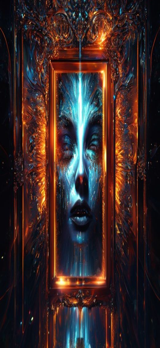 Futuristic Mirror Showing Different World Digital art Wallpaper