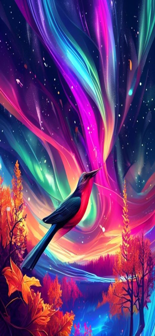 Enchanting Northern Lights Abstracted Flowing Digital art Wallpaper