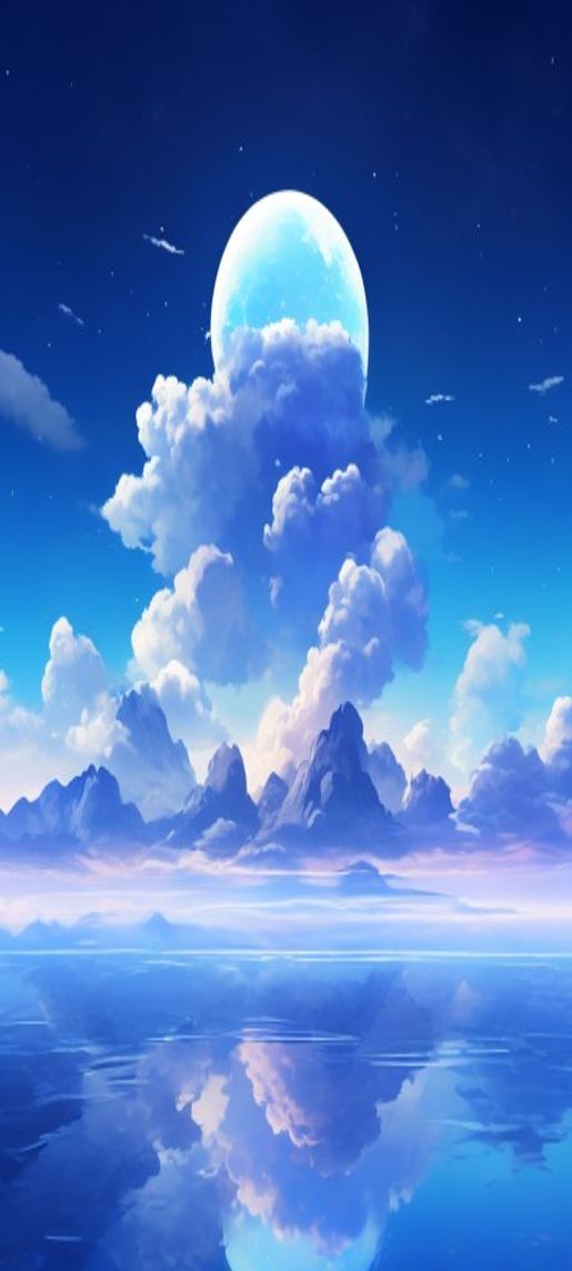 Cloud Sea Above Mountains Anime Minimalist Wallpaper