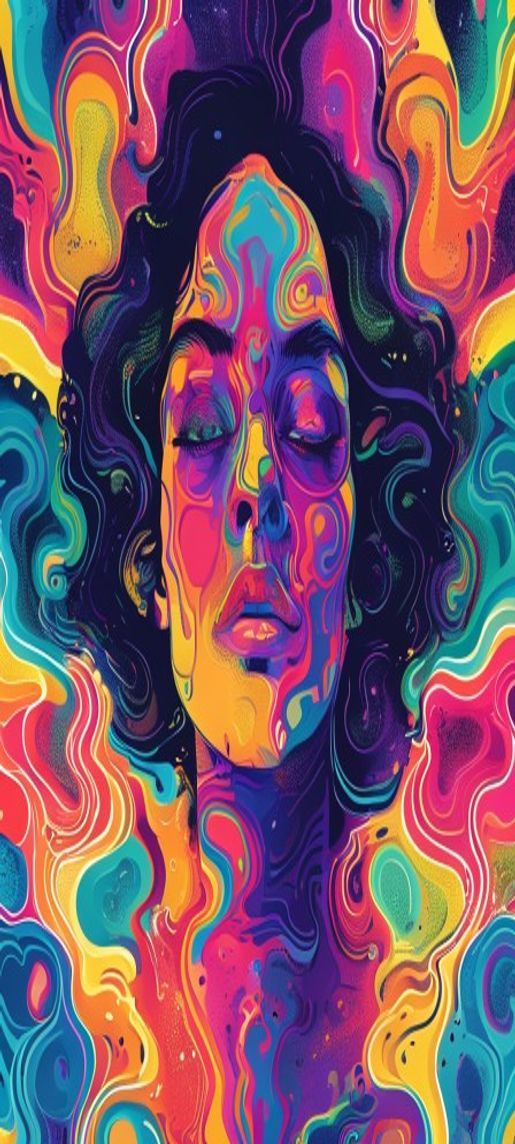 Alluring Psychedelic 60s Pattern Colorful Digital art Wallpaper