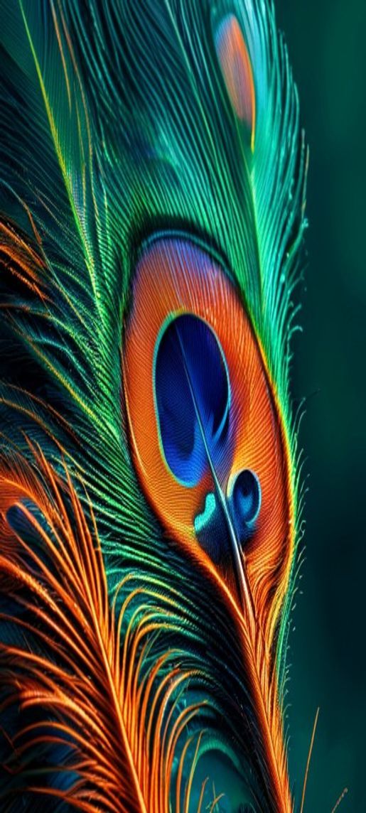 Fierce Peacock Feather Macro Iridescent Photorealistic Wallpaper