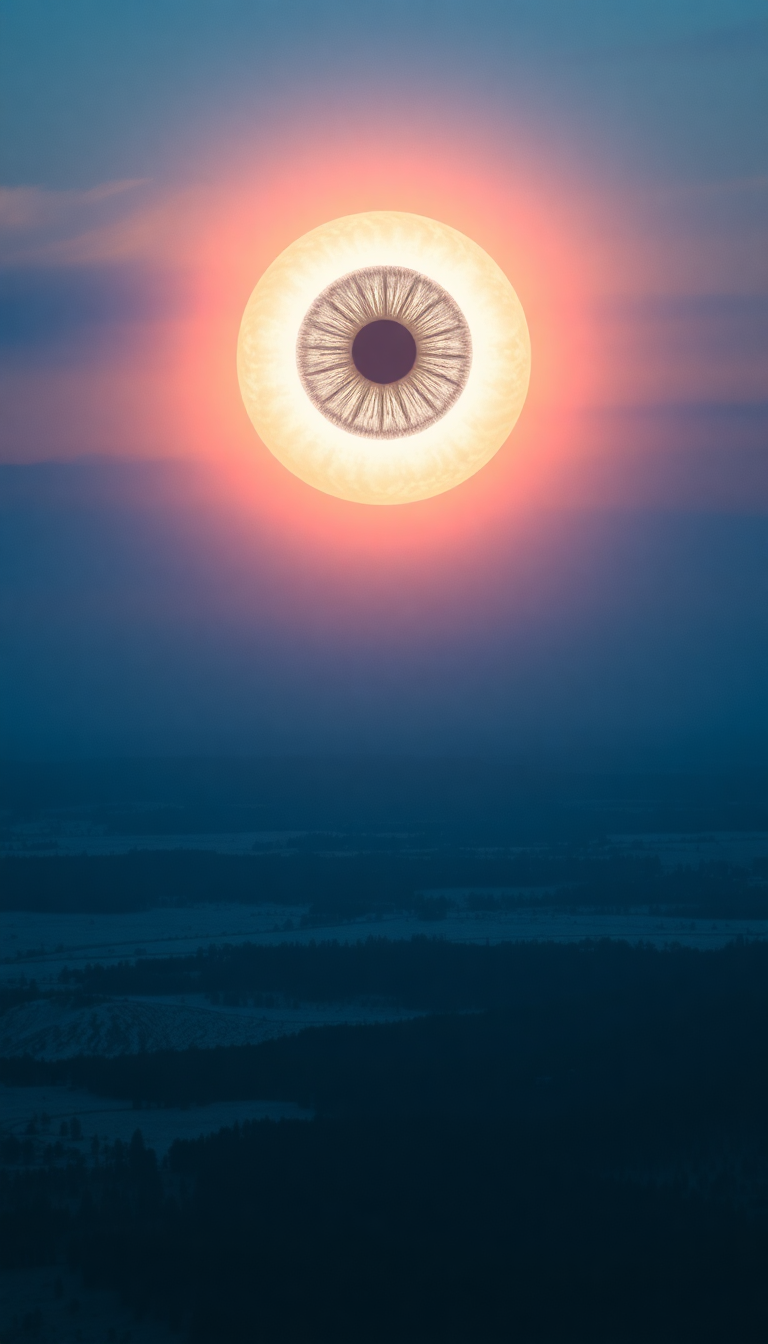 Giant Eye Sky Watching Landscape Digital art Wallpaper