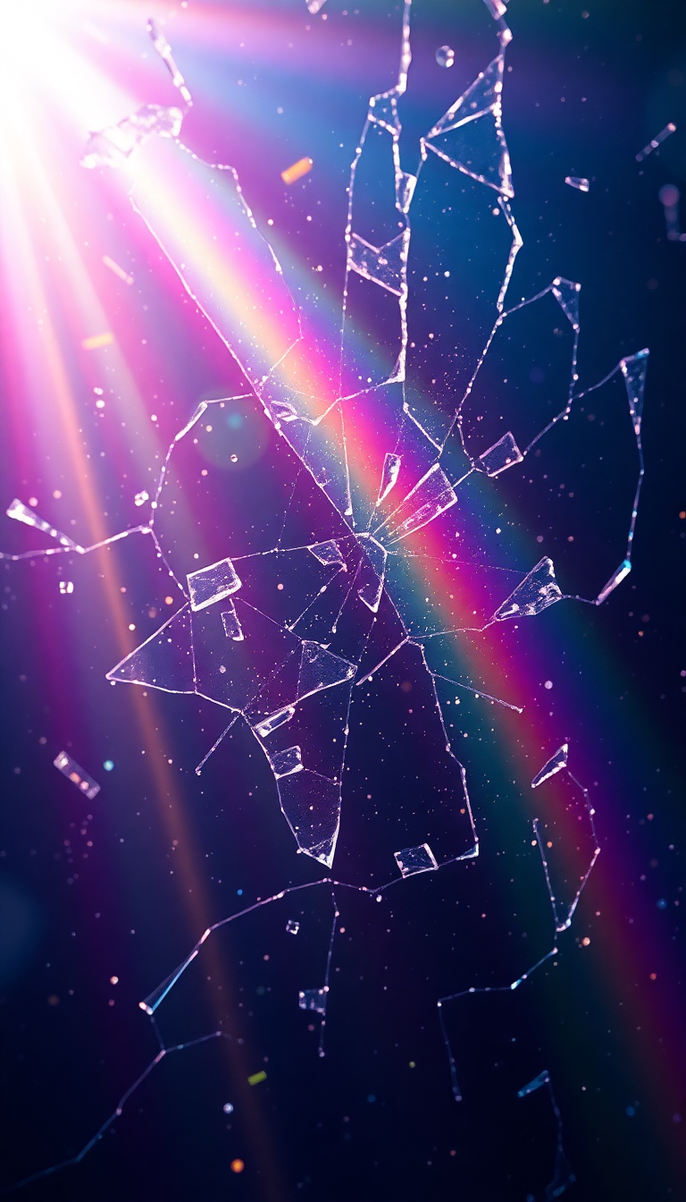 Enchanting Shattered Glass Prism Light Digital art Wallpaper