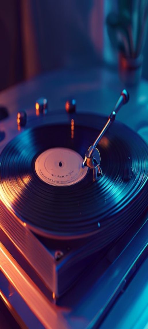 Noble Vinyl Record Player Warm Photorealistic Wallpaper