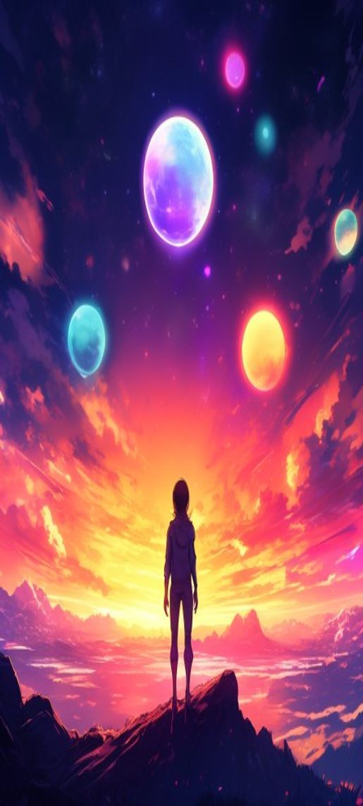 Alien Sunrise Three Suns Different Anime Wallpaper