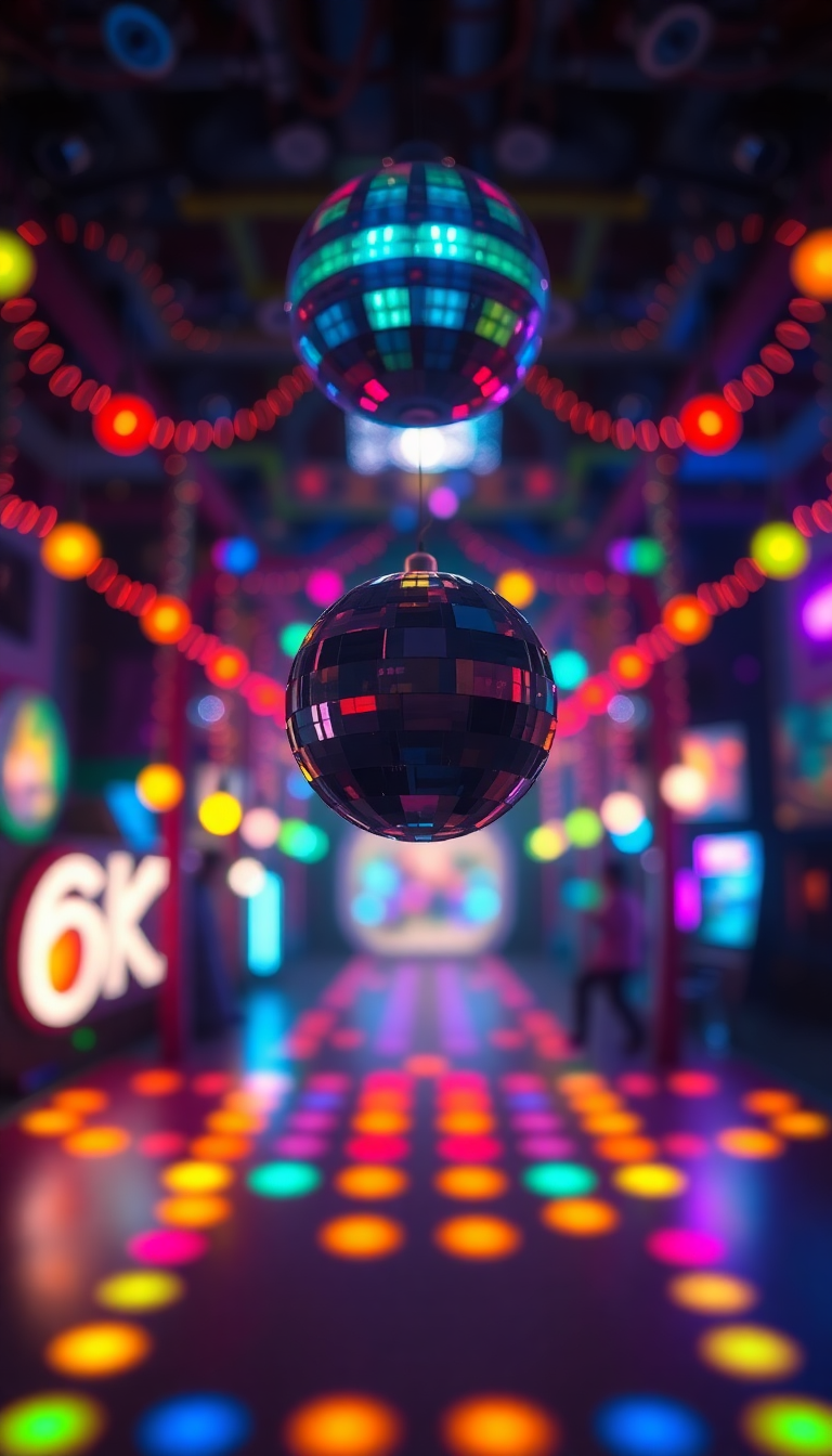 70s Disco Ball Lights Colorful Anime Wallpaper