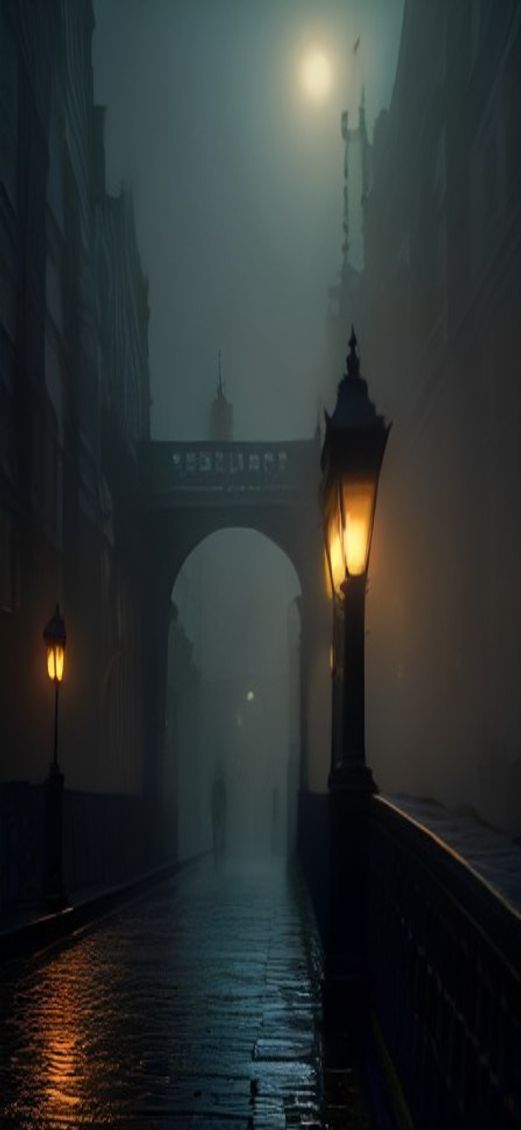 Supreme Foggy London Bridge Vintage Photorealistic Wallpaper