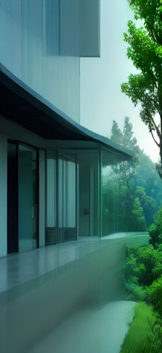 Dazzling Modern Minimalist House Glass Photorealistic Wallpaper