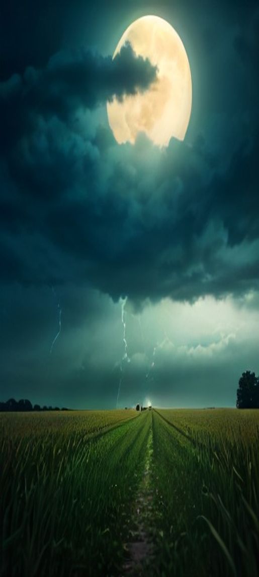 Smooth Summer Thunderstorm Lightning Over Photorealistic Wallpaper