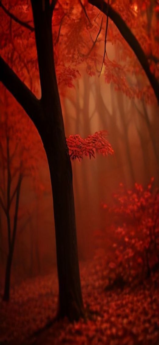 Gentle Autumn Leaves Falling Maple Photorealistic Wallpaper